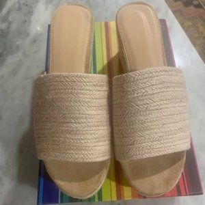 BRAND NEW SHEIN Woven Espadrille Mule Wedges